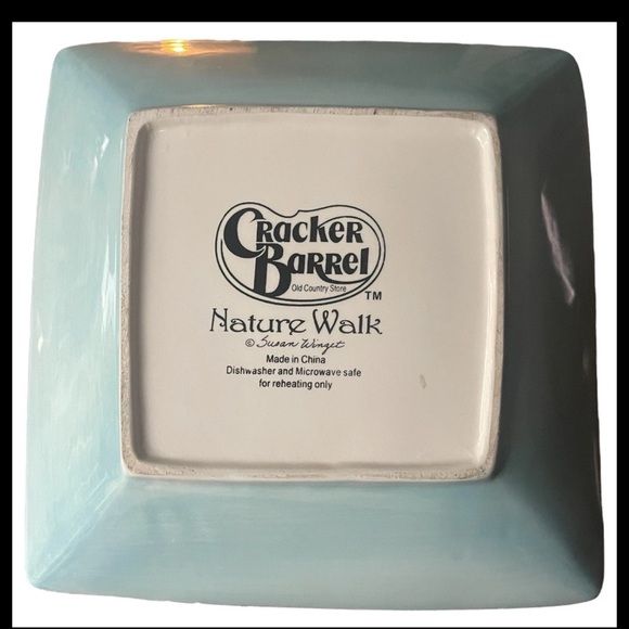 Crackle Barrel Nature Walk Plate Susan Winget Square Appetizer Birds Wall Decor - Picture 4 of 6